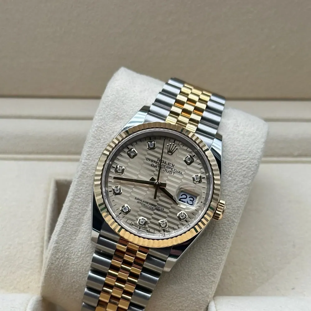 Rolex Datejust 36mm Steel/Gold Motif Diamonds Dial