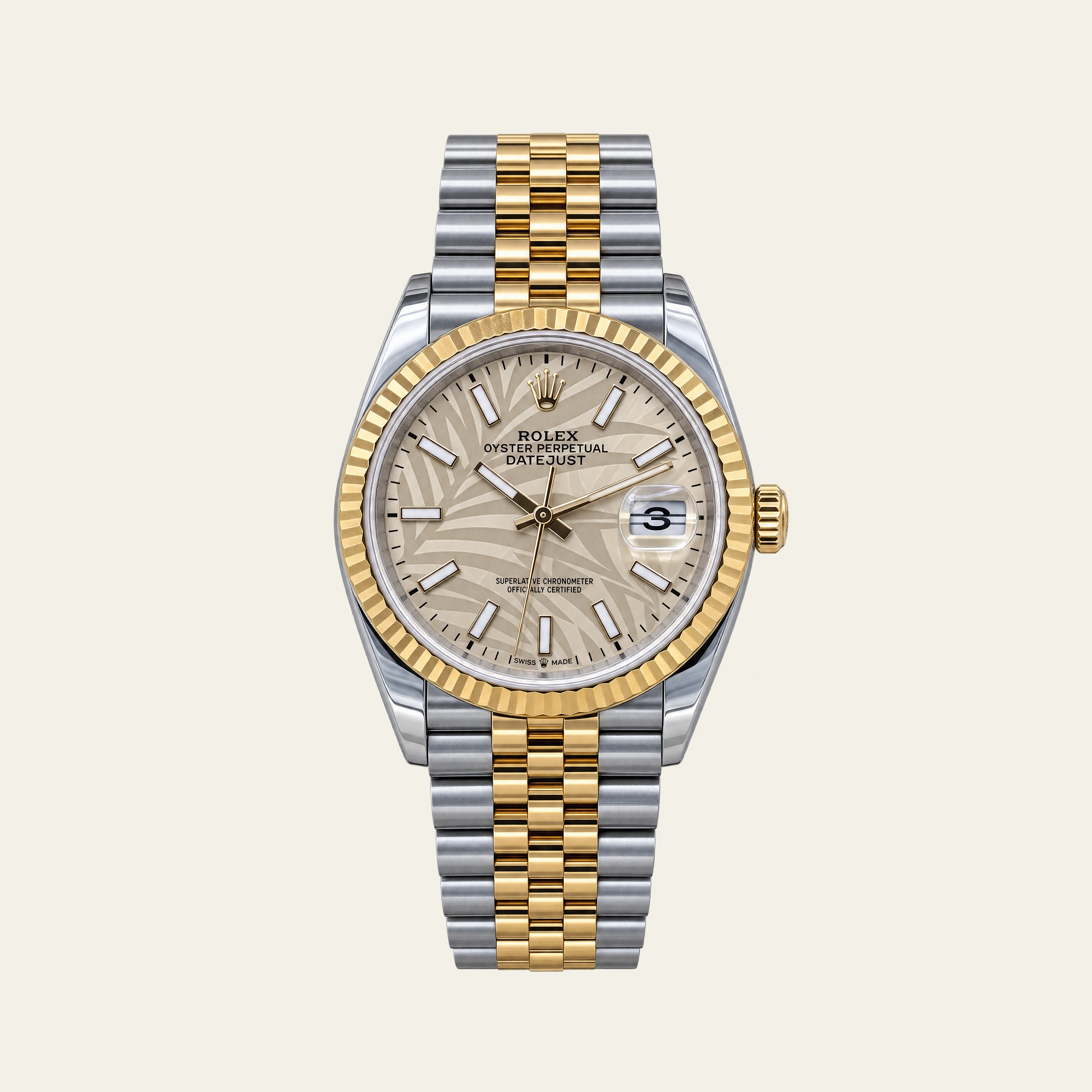 Rolex Datejust 36mm Steel/Gold Palm Dial