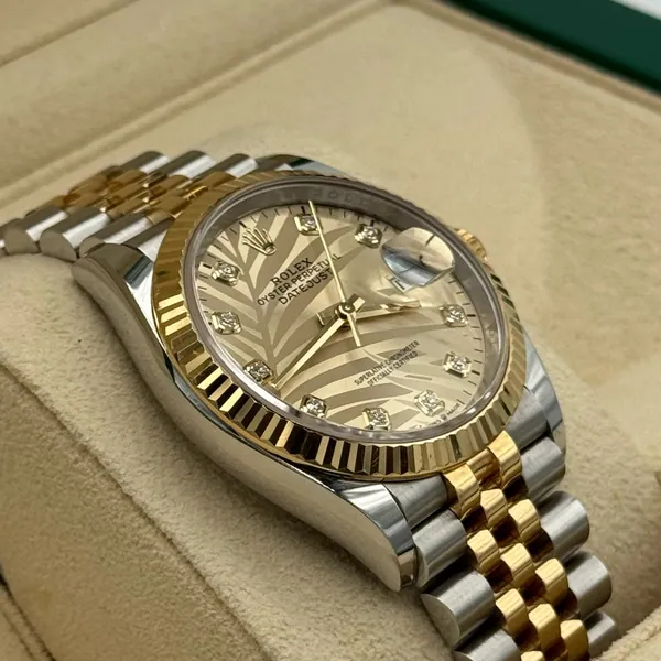 Rolex Datejust 36mm Steel/Gold Palm Diamond Dial, segunda vista