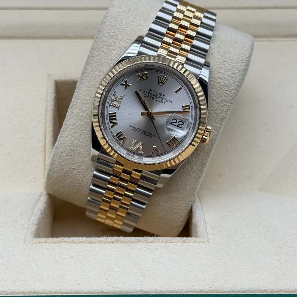 Rolex Datejust 36mm Steel & Gold Silver 6&9 Diamonds Dial 2022