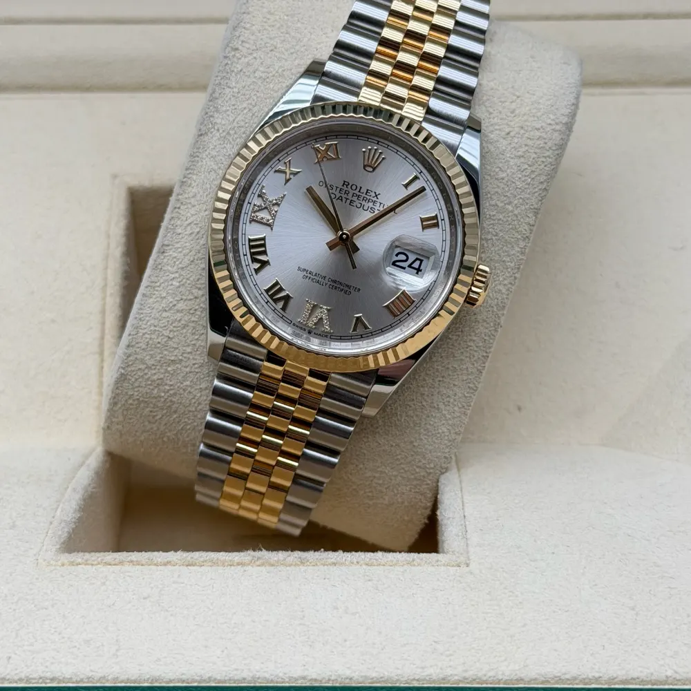 Rolex Datejust 36mm Steel & Gold Silver 6&9 Diamonds Dial 2024