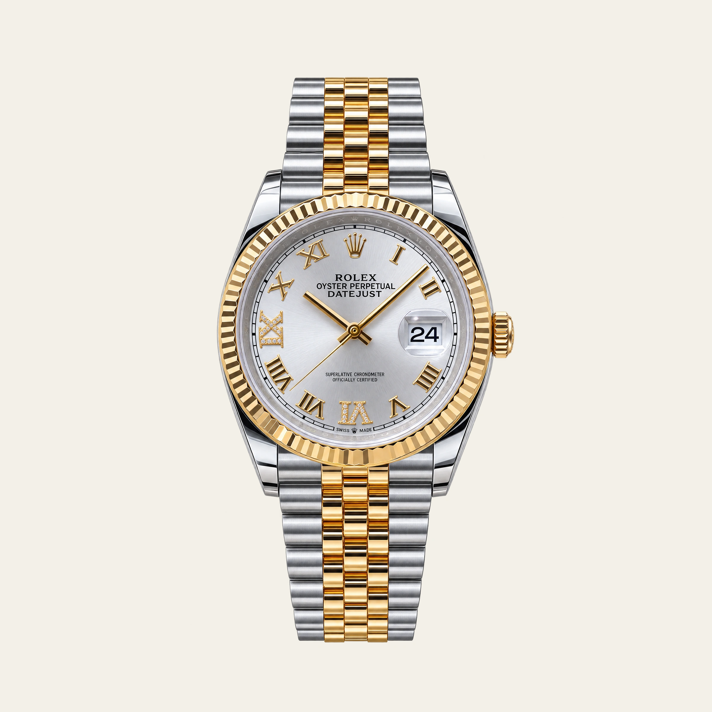 Rolex Datejust 36mm Steel & Gold Silver 6&9 Diamonds Dial 2024