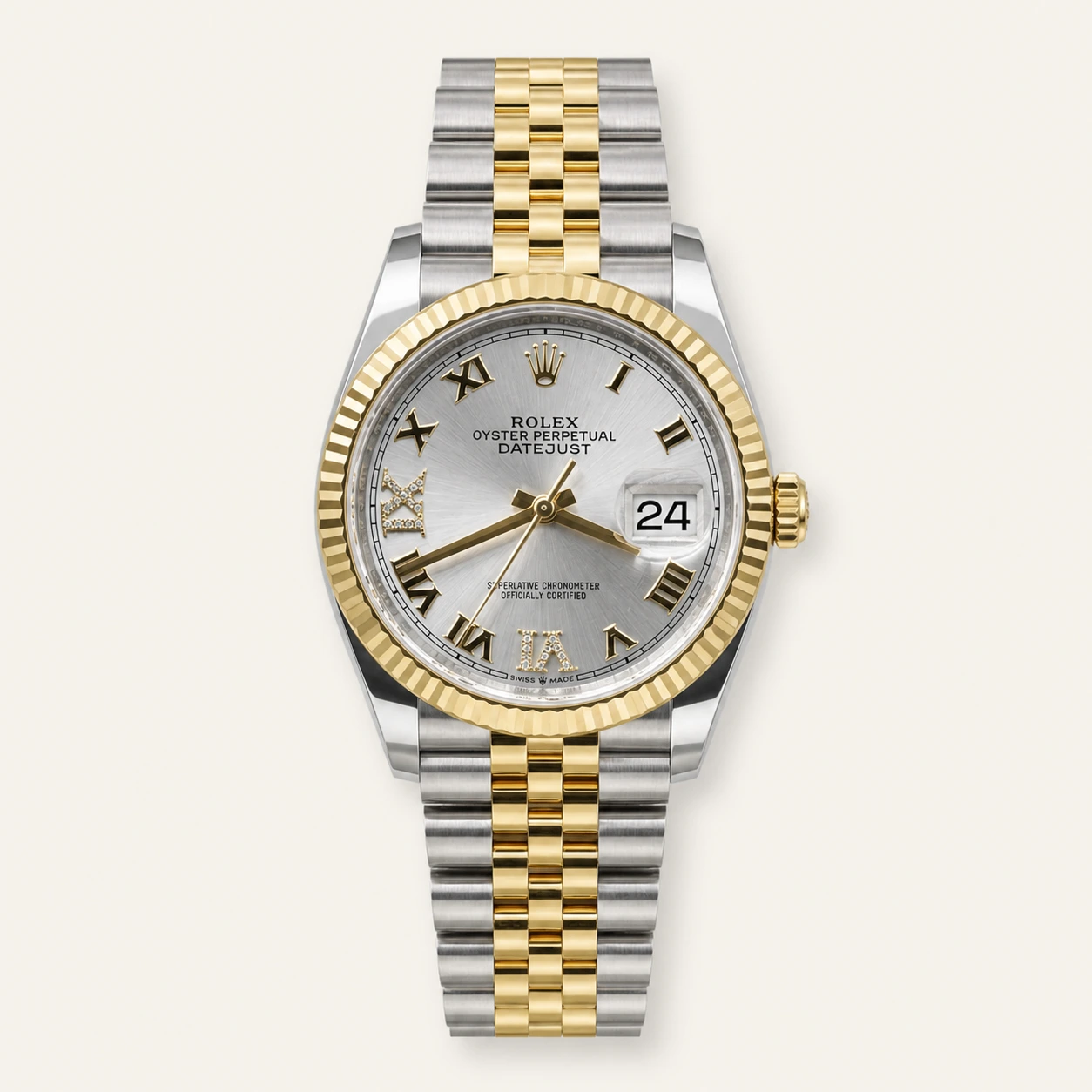 Rolex Datejust 36mm Steel/Gold Silver Dial