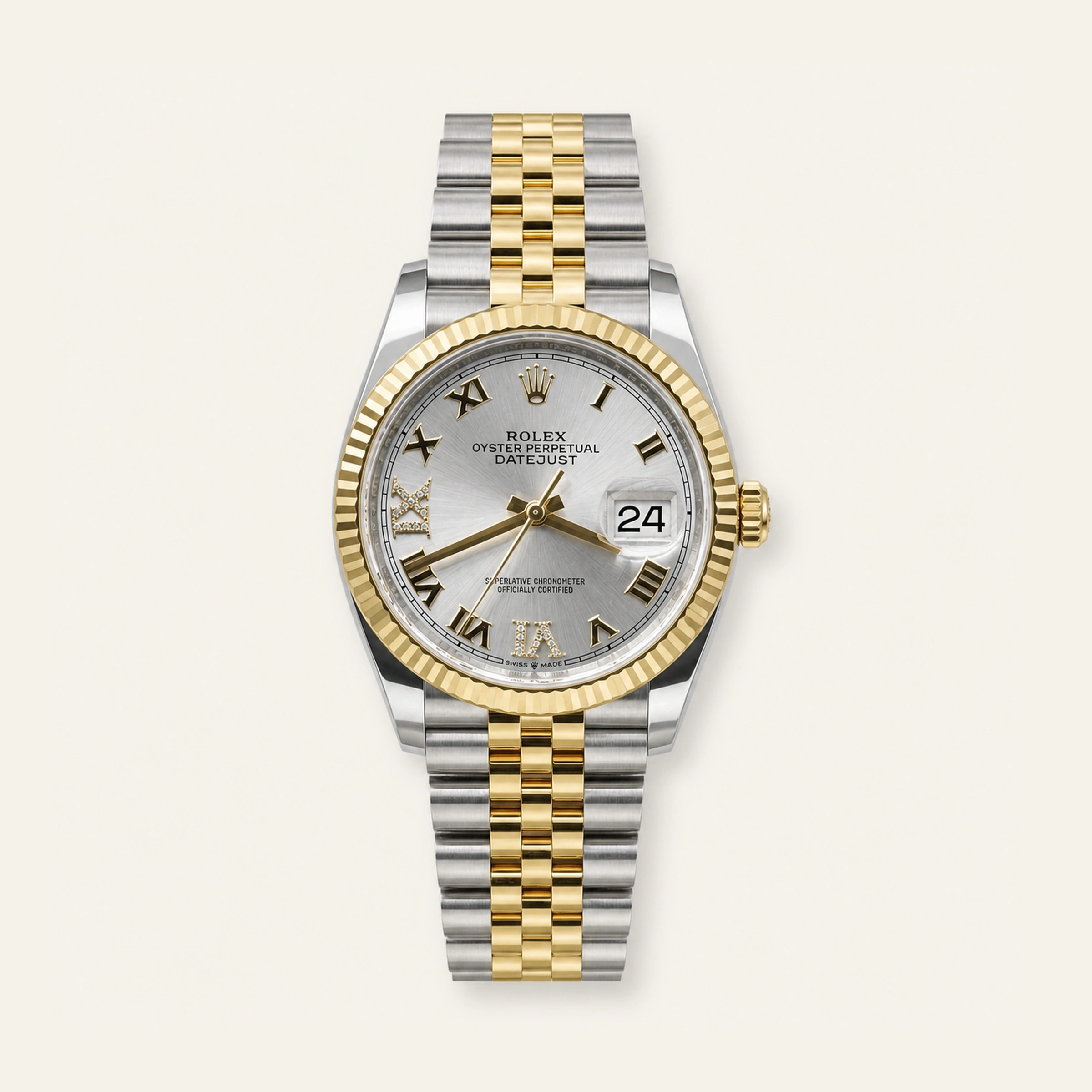 Rolex Datejust 36mm Steel/Gold Silver Dial