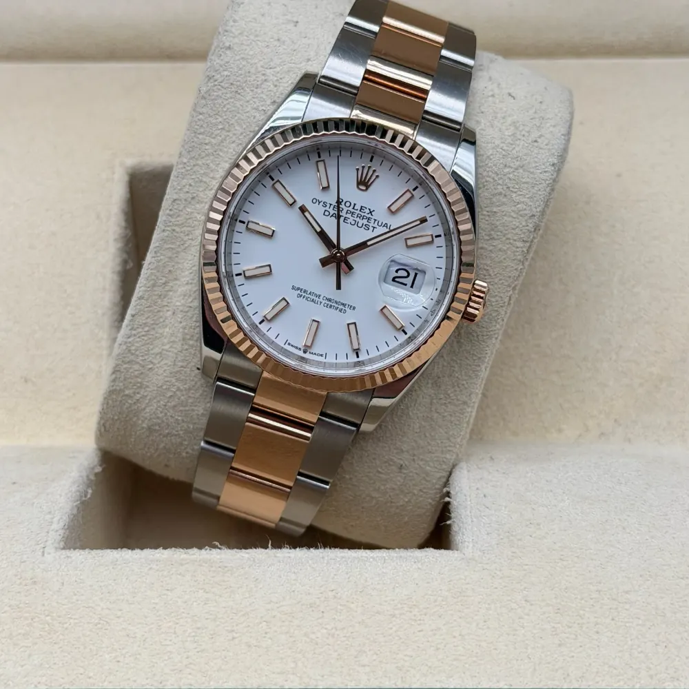 Rolex Datejust 36mm Steel & Gold White Dial