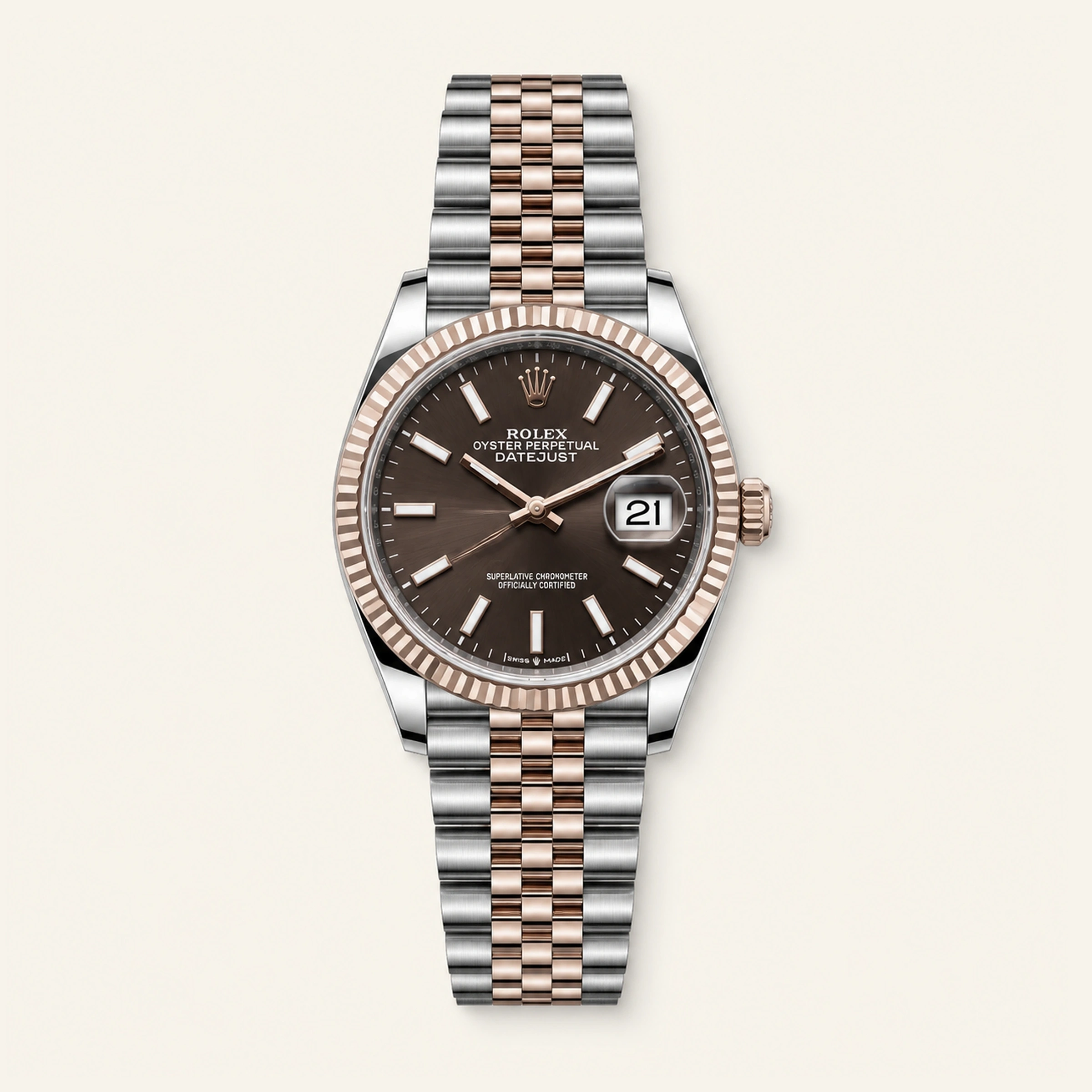 Rolex Datejust 36mm Steel/R. Gold Chocolate Dial