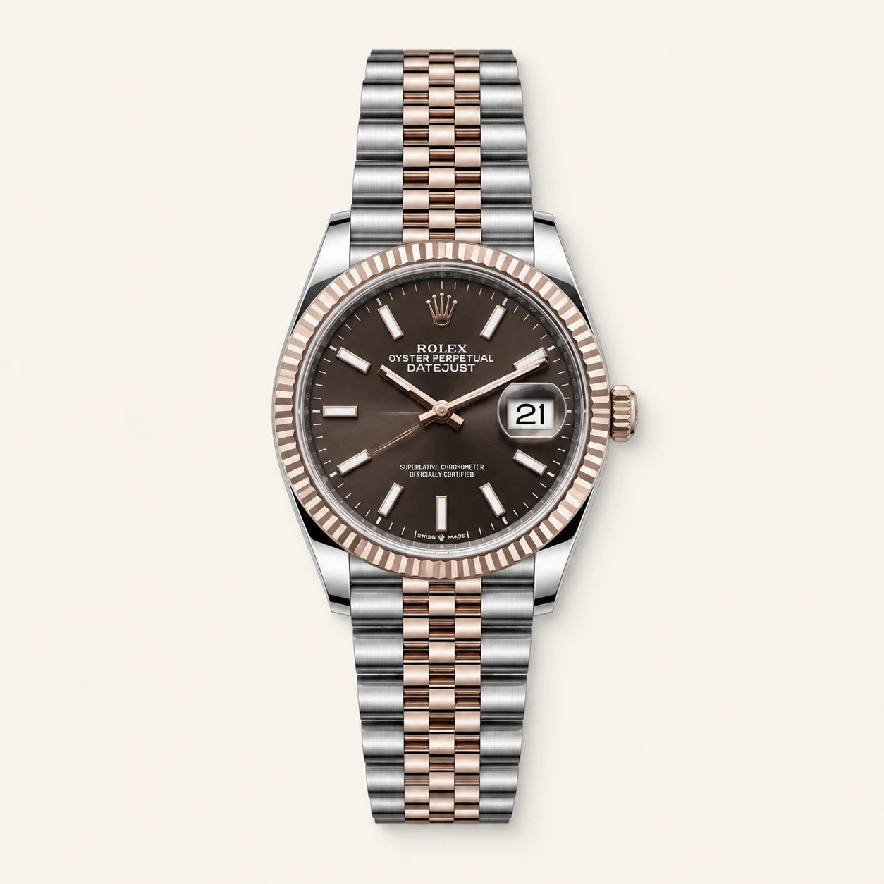 Rolex Datejust 36mm Steel/R. Gold Chocolate Dial