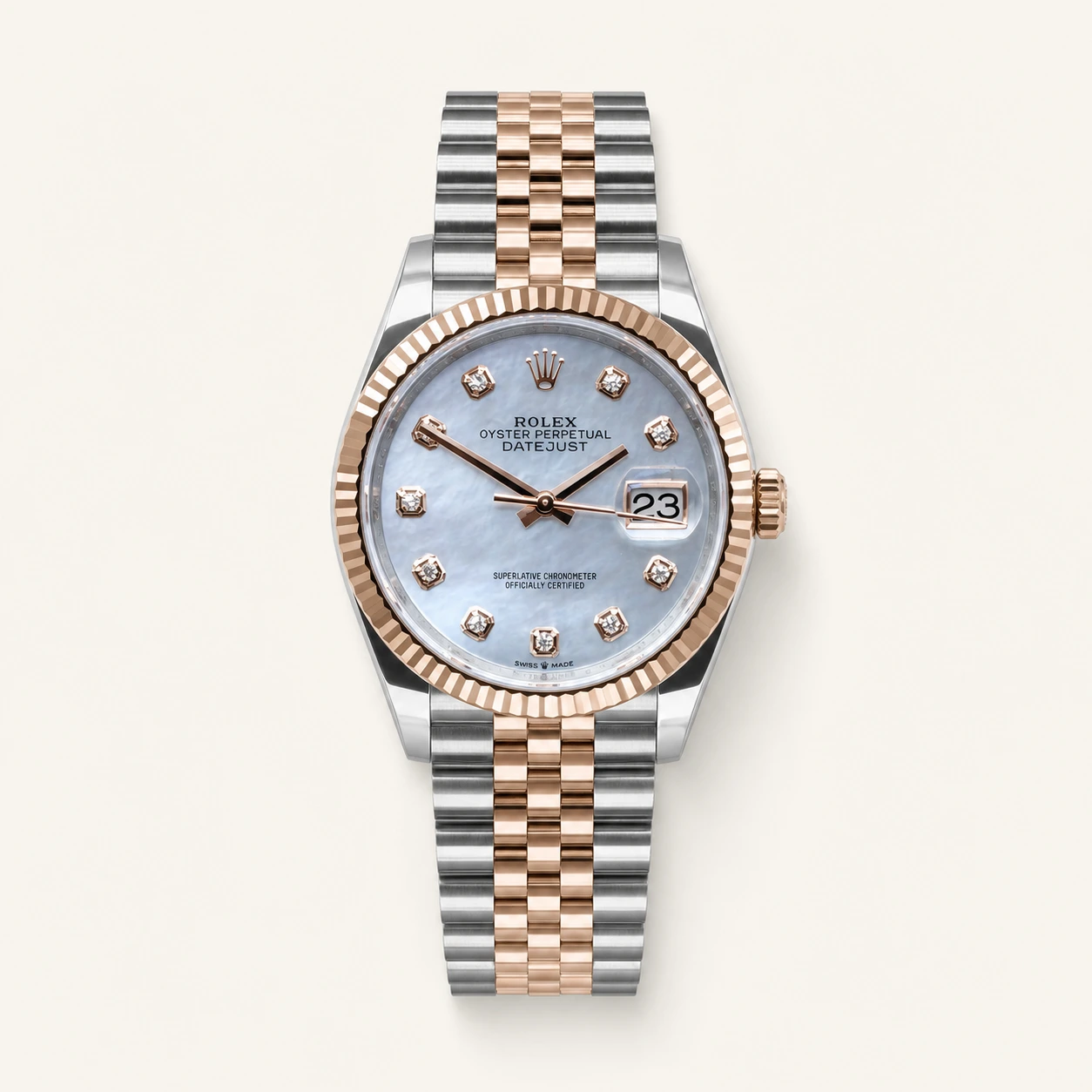 Rolex Datejust 36mm Steel/R. Gold MOP Dial