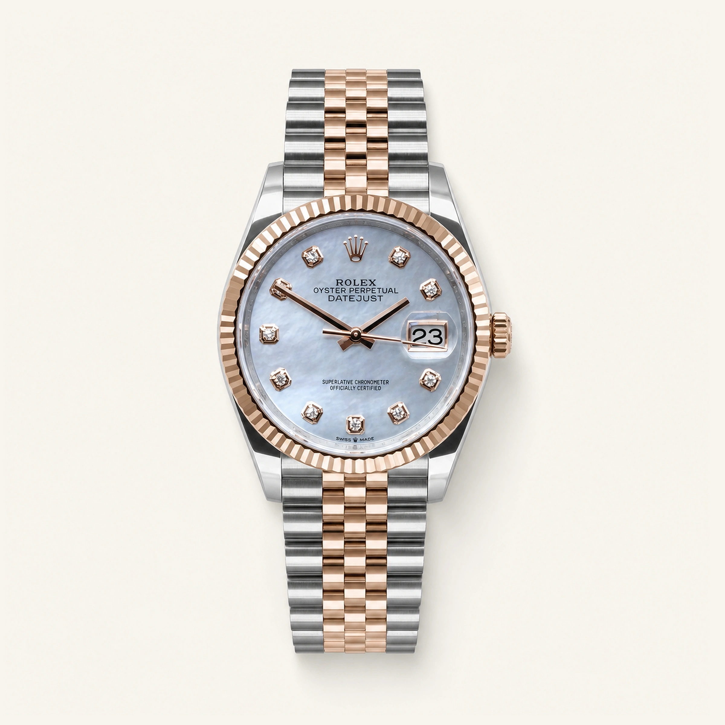 Rolex Datejust 36mm Steel/R. Gold MOP Dial