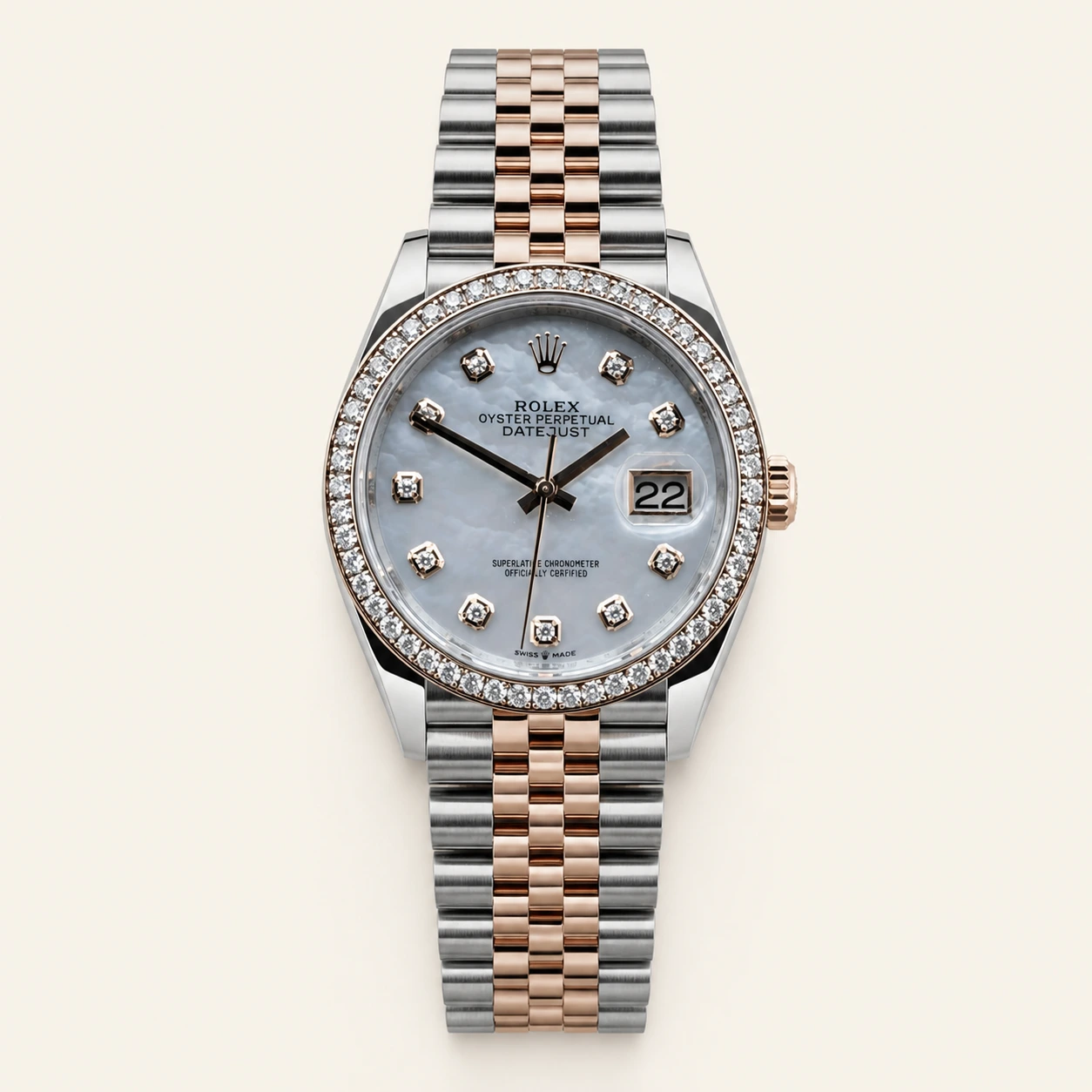 Rolex Datejust 36mm Steel/R. Gold MOP Dial RBR