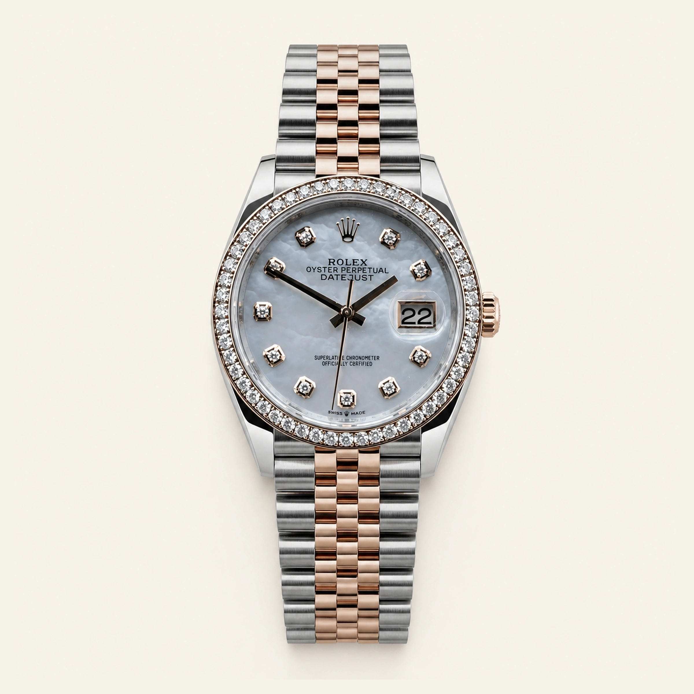Rolex Datejust 36mm Steel/R. Gold MOP Dial RBR