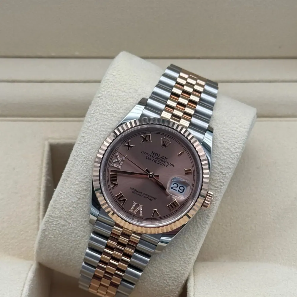 Rolex Datejust 36mm Steel/R. Gold Pink Diamond Dial