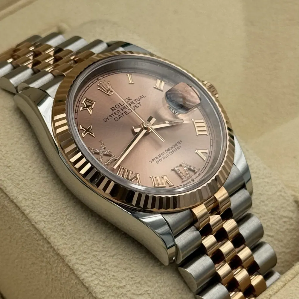 Rolex Datejust 36mm Steel/R. Gold Pink Diamond Dial, vista 2