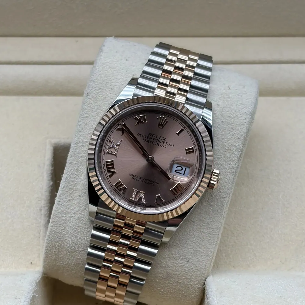 Rolex Datejust 36mm Steel/R. Gold Pink Diamonds Dial