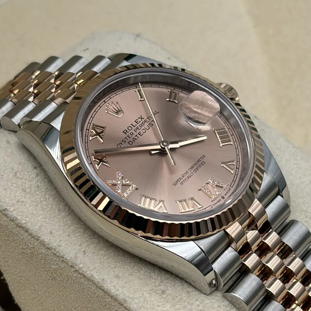 Rolex Datejust 36mm Steel/R. Gold Pink Diamonds Dial, vista 2