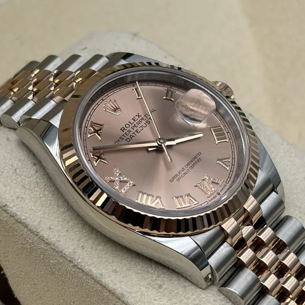 Rolex Datejust 36mm Steel/R. Gold Pink Diamonds Dial, segunda vista
