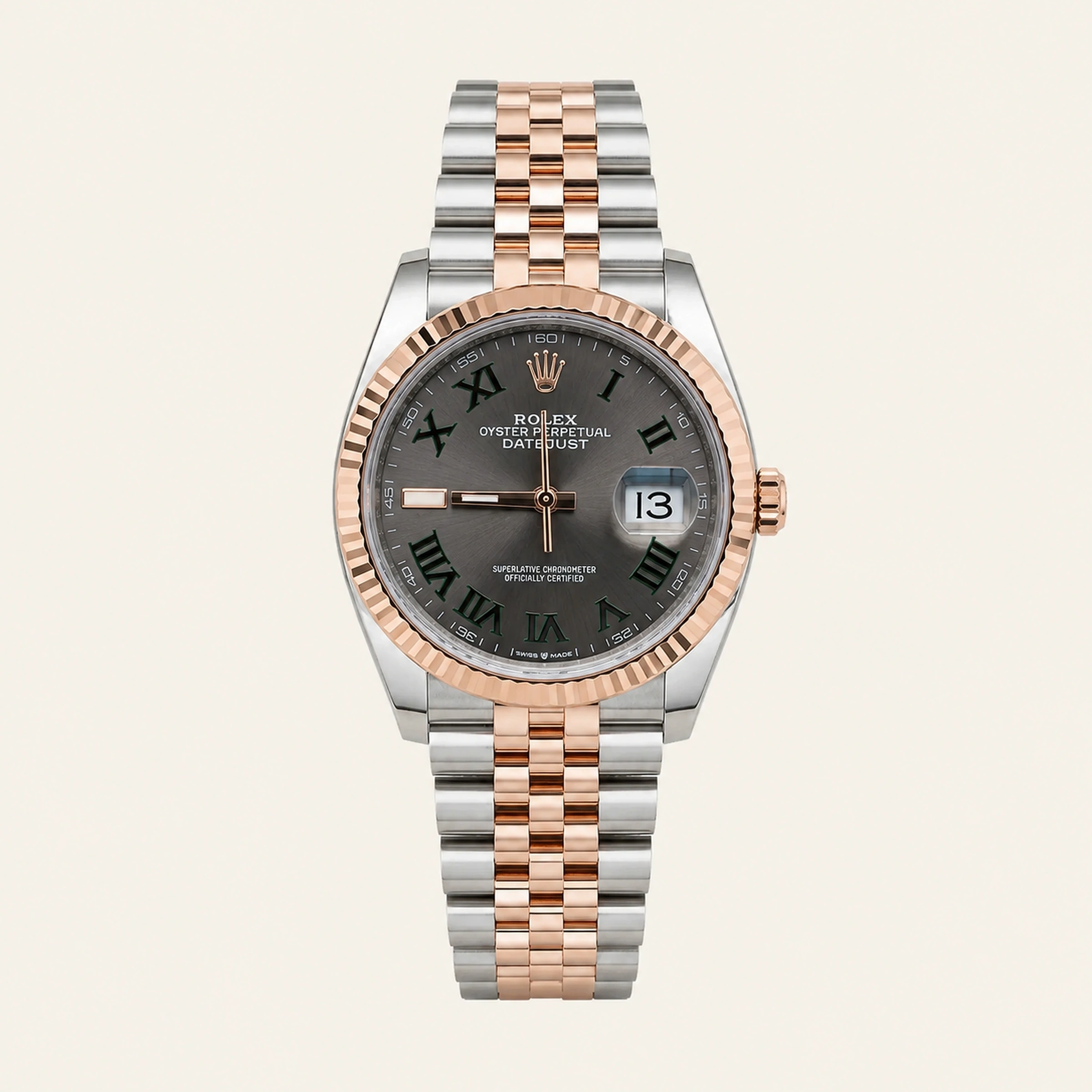 Rolex Datejust 36mm Steel/R. Gold Wimbledon Dial