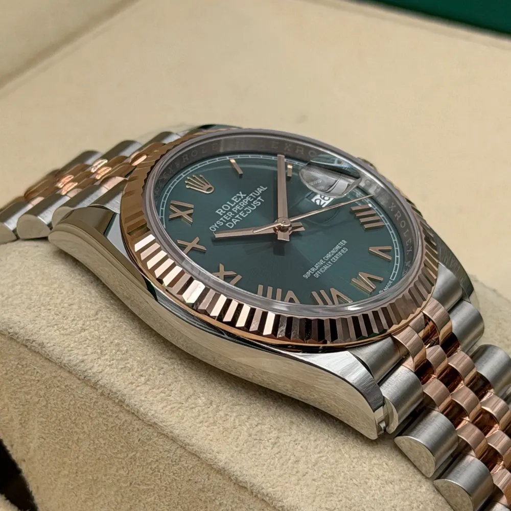 Rolex Datejust 36mm Steel & Rose Gold Green Dial, vista 2