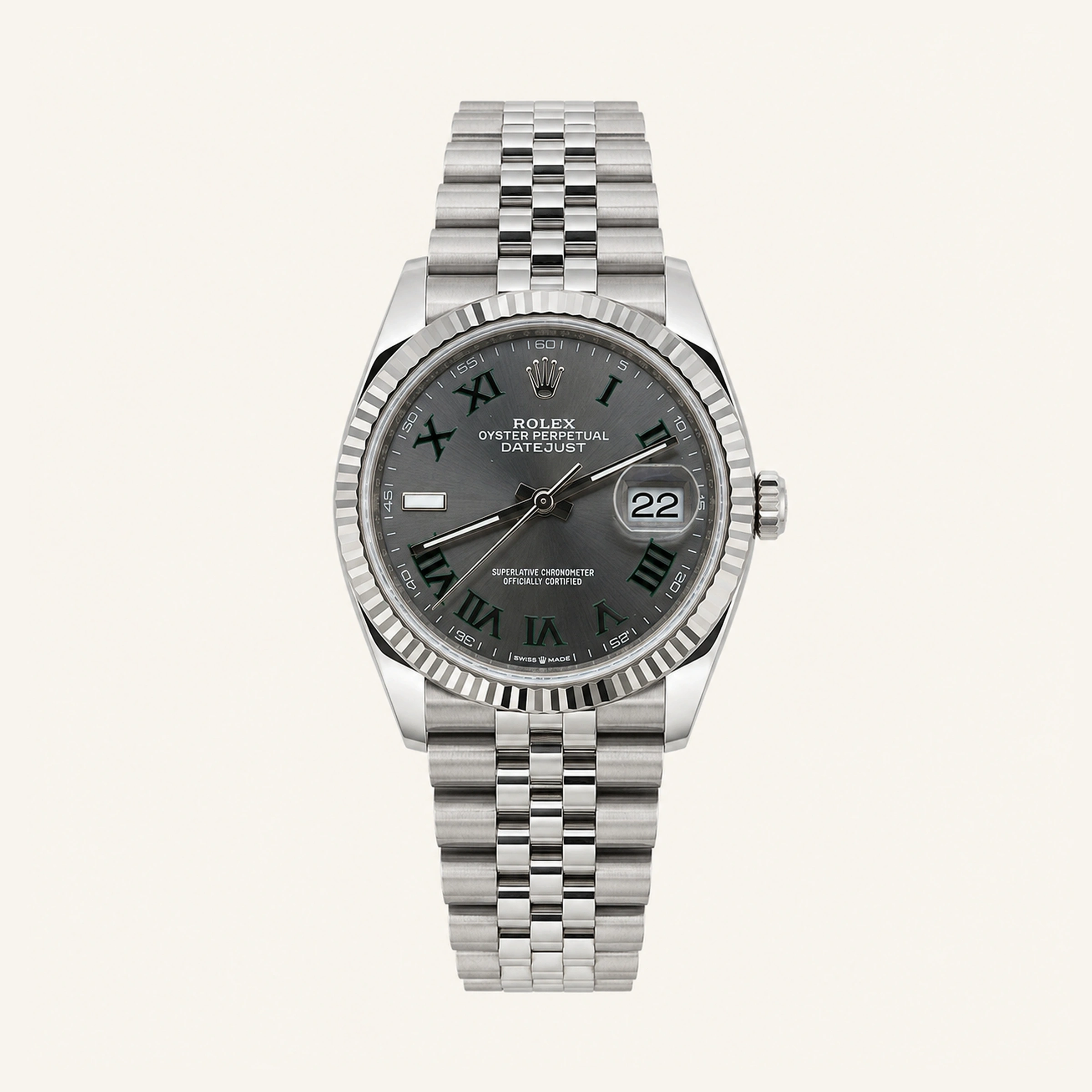 Rolex Datejust 36mm Steel Wimbledon Dial