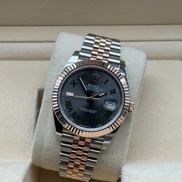 Rolex Datejust 41mm Steel/R. Gold Wimbledon Dial