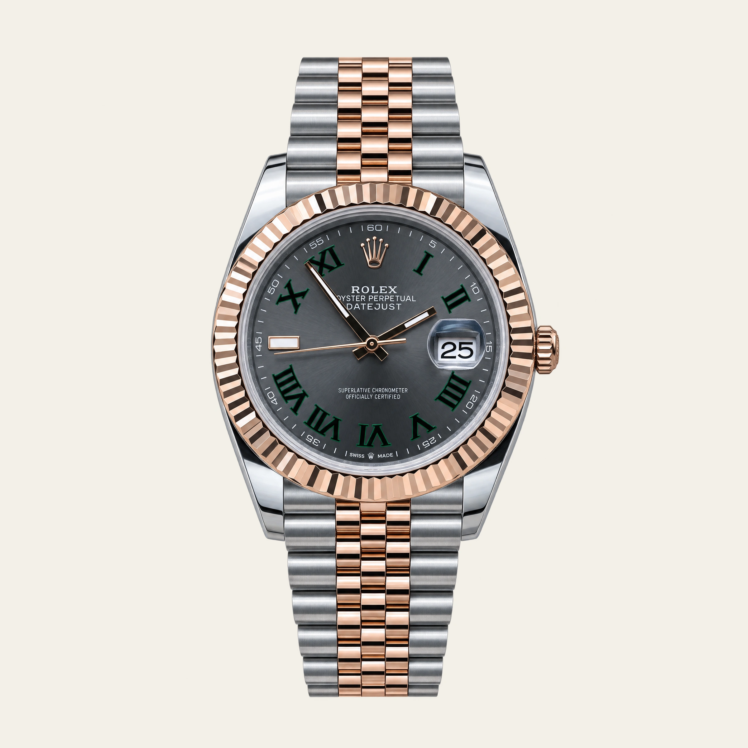 Rolex Datejust 41mm Steel/R. Gold Wimbledon Dial