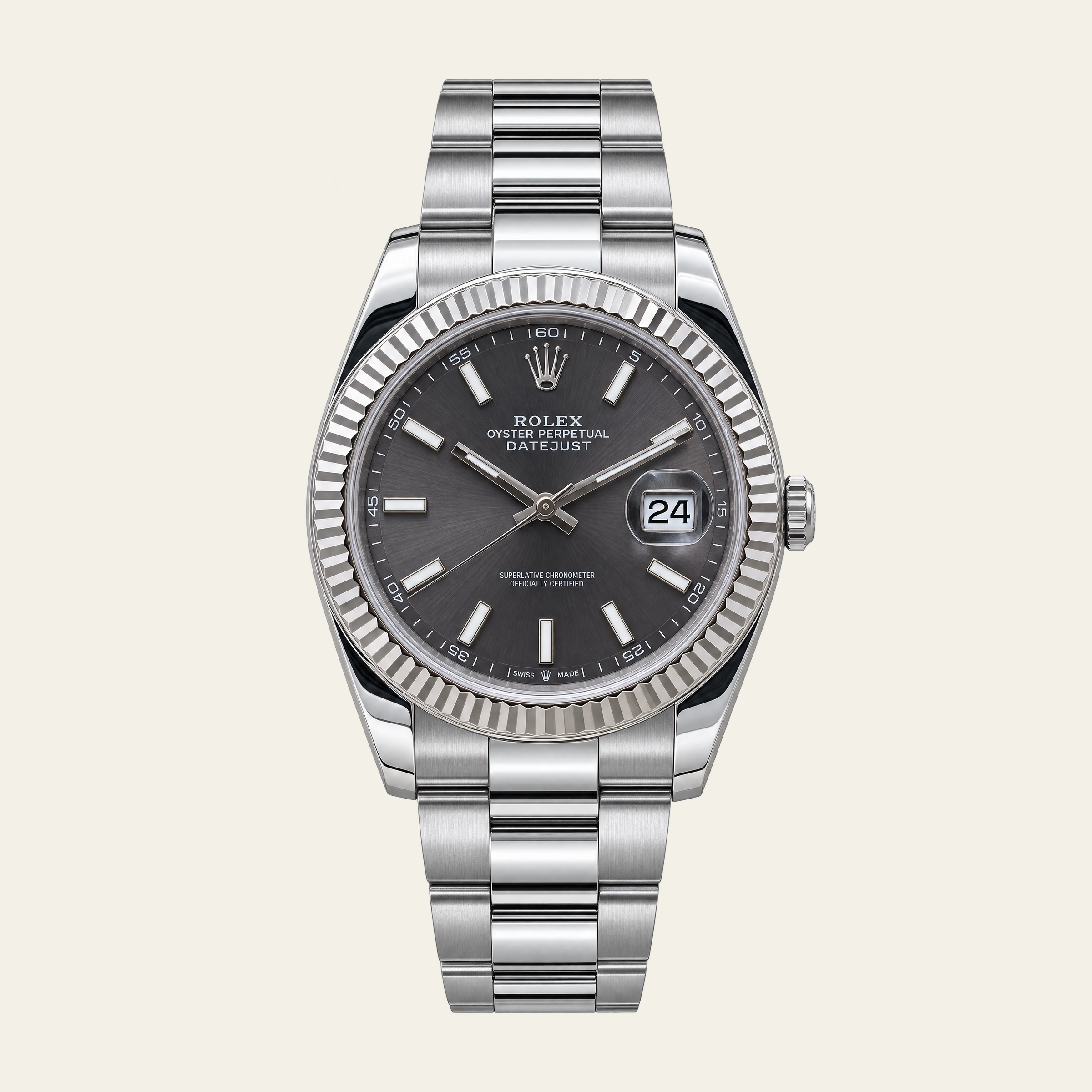 Rolex Datejust 41mm Steel Rhodium Dial