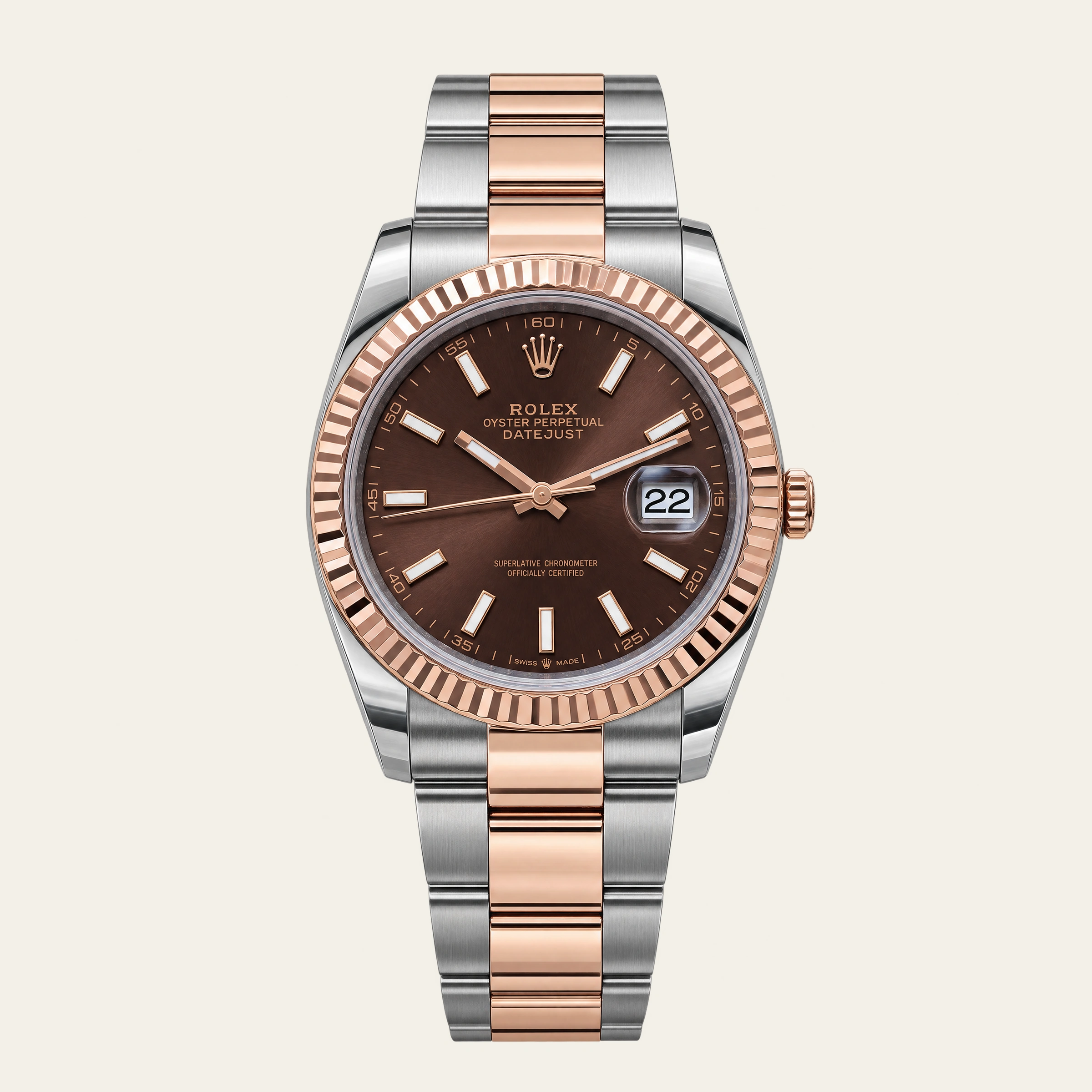 Rolex Datejust 41mm Steel & Rose Gold Chocolate Dial