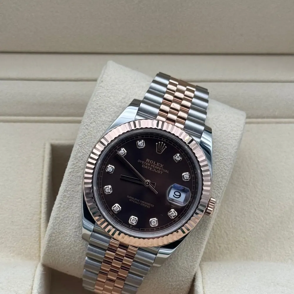 Rolex Datejust 41mm Steel/R. Gold Chocolate Diamonds