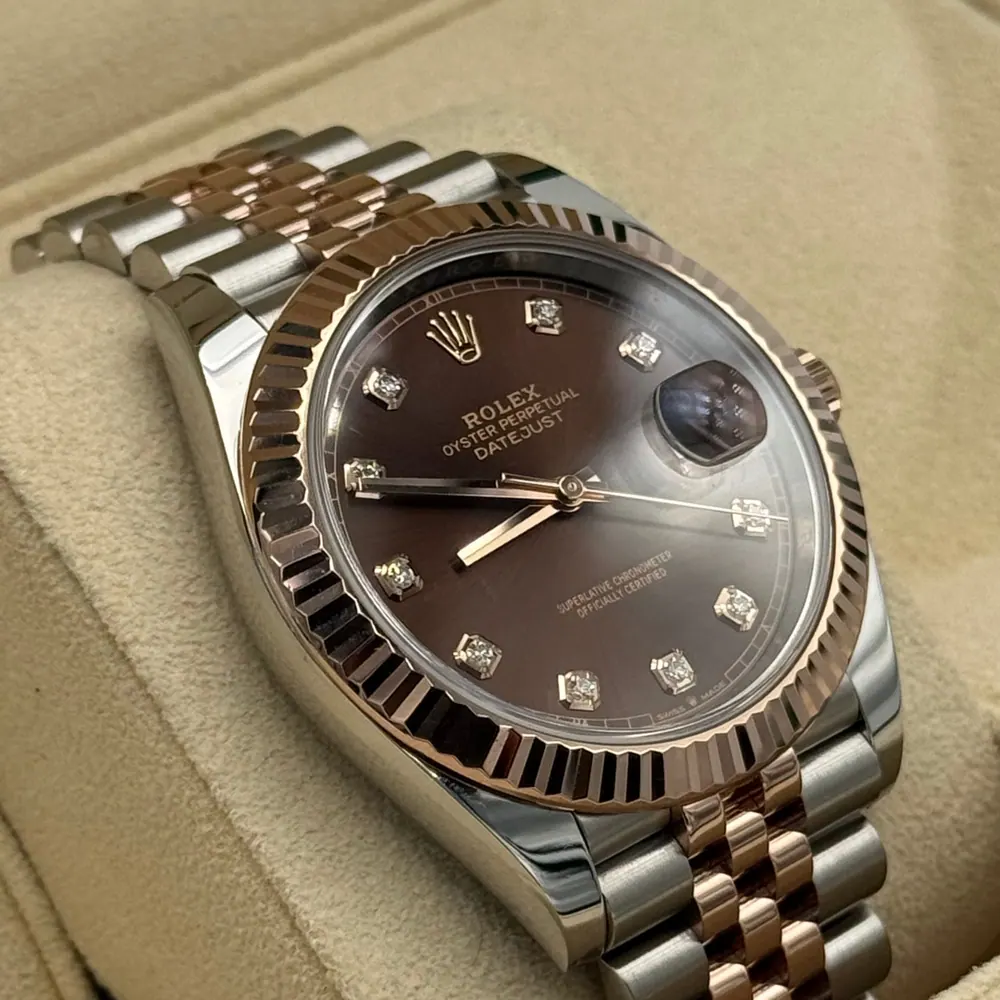 Rolex Datejust 41mm Steel/R. Gold Chocolate Diamonds, vista 2