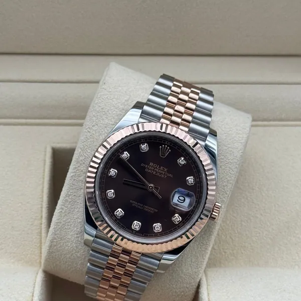 Rolex Datejust 41mm Steel/R. Gold Chocolate Diamonds