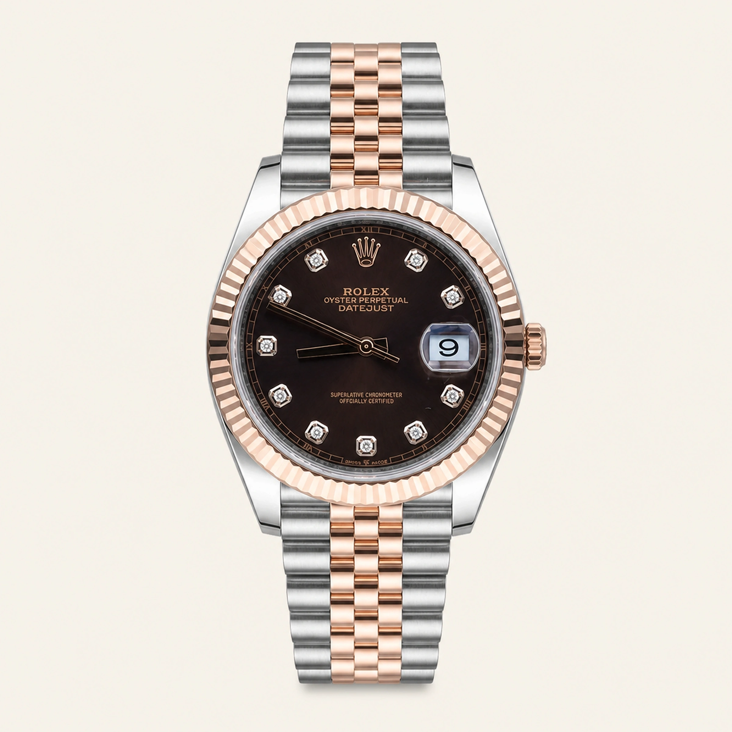 Rolex Datejust 41mm Steel/R. Gold Chocolate Diamonds