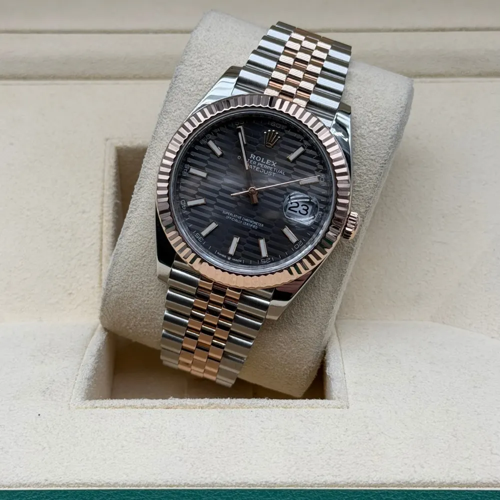 Rolex Datejust 41mm Steel & Rose Gold Grey Motif Dial