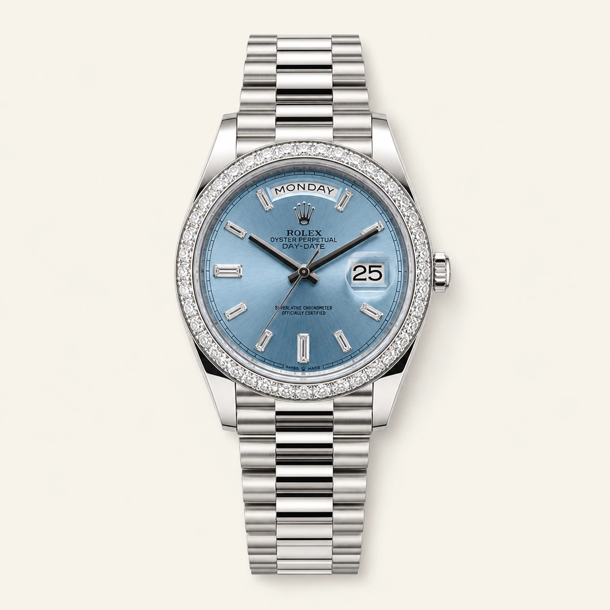 Rolex Day Date 40mm Platinum Baguette Dial TBR