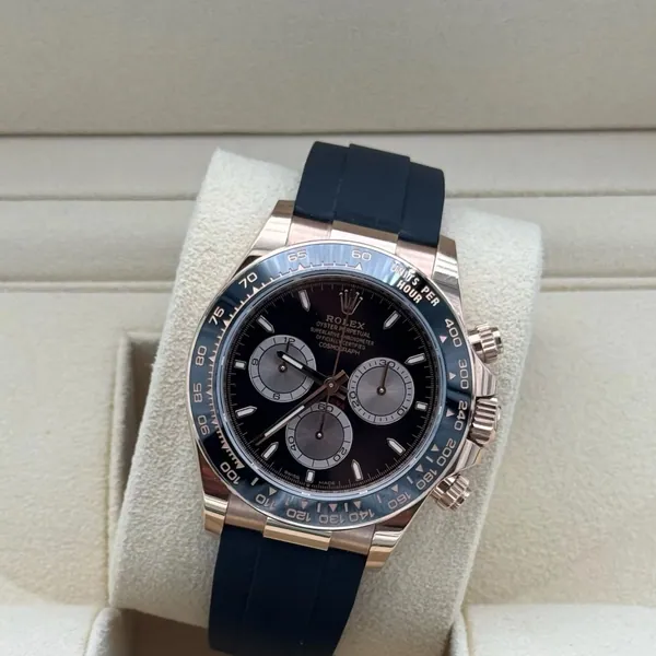 Rolex Daytona Rose Gold Oysterflex Black Dial