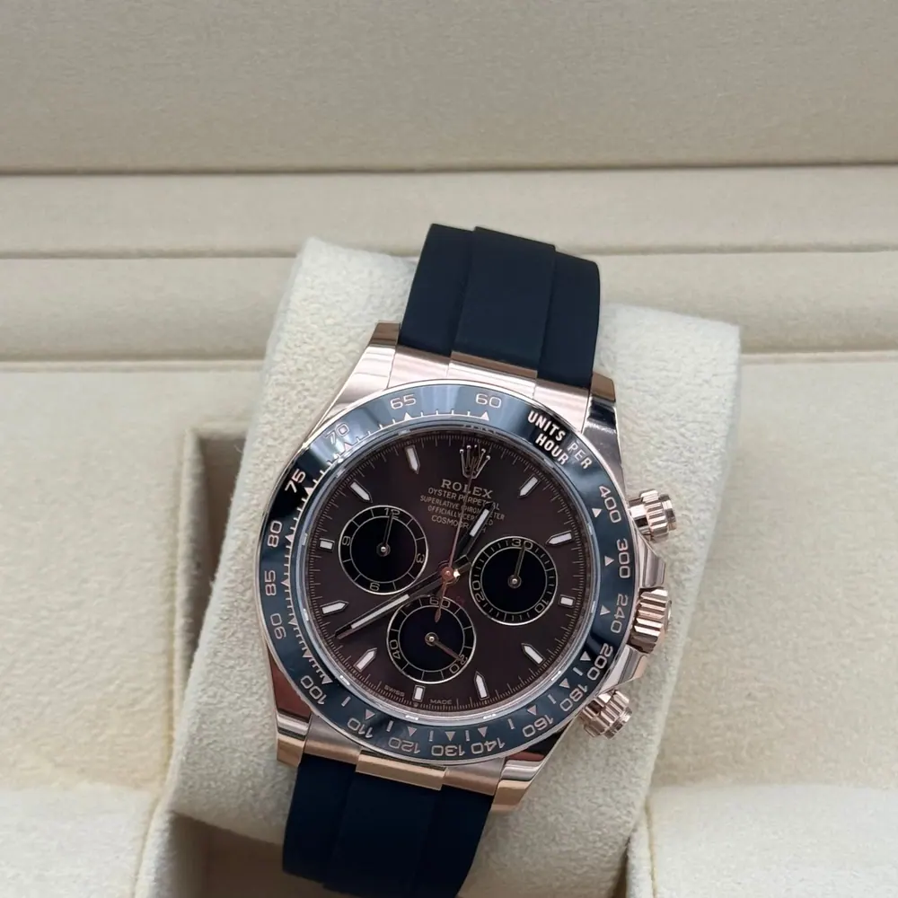 Rolex Daytona Rose Gold Oysterflex Chocolate Dial