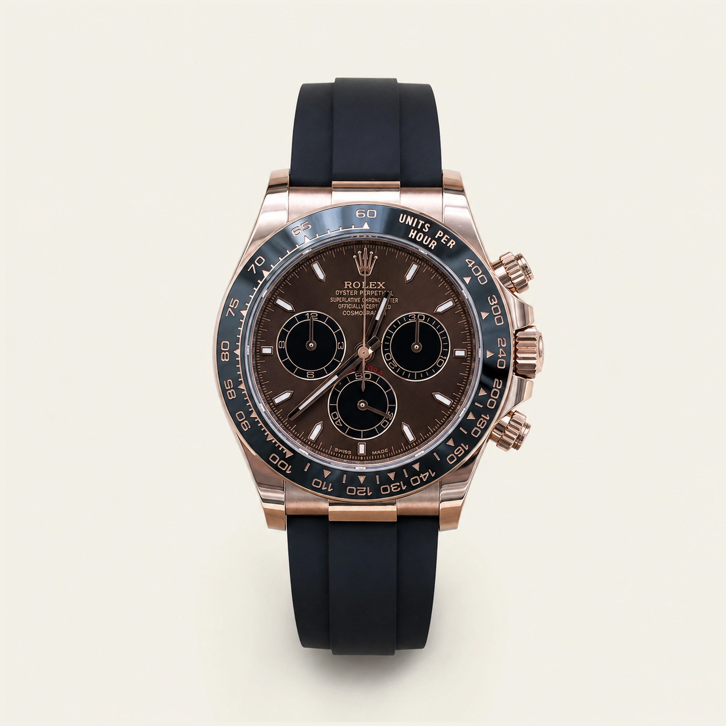 Rolex Daytona Rose Gold Oysterflex Chocolate Dial