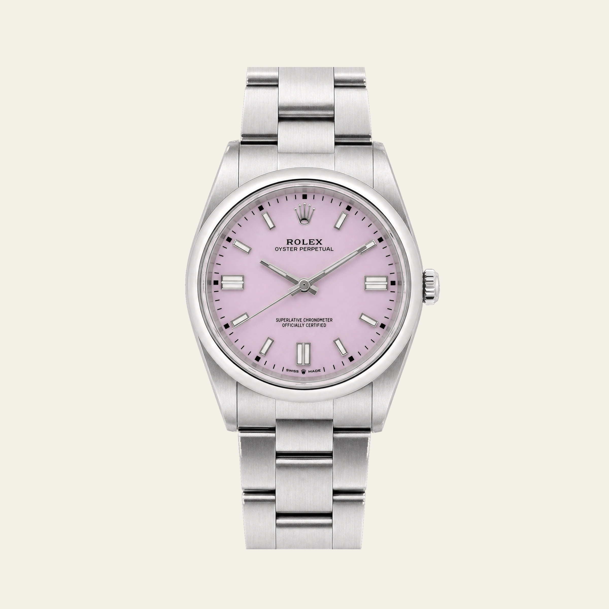 Rolex Oyster Perpetual 36mm Steel Pink Dial