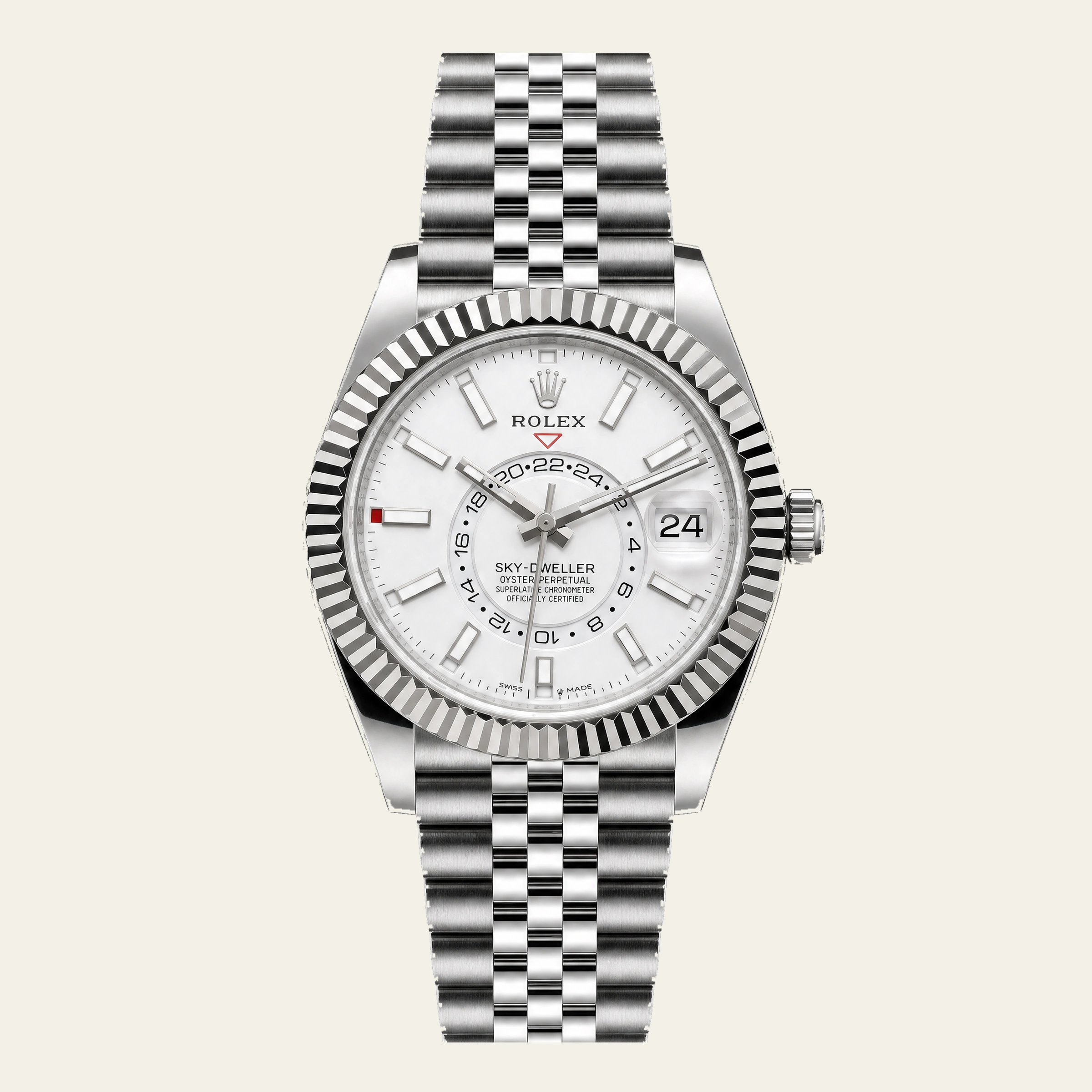 Rolex Sky Dweller 42mm Steel White Dial